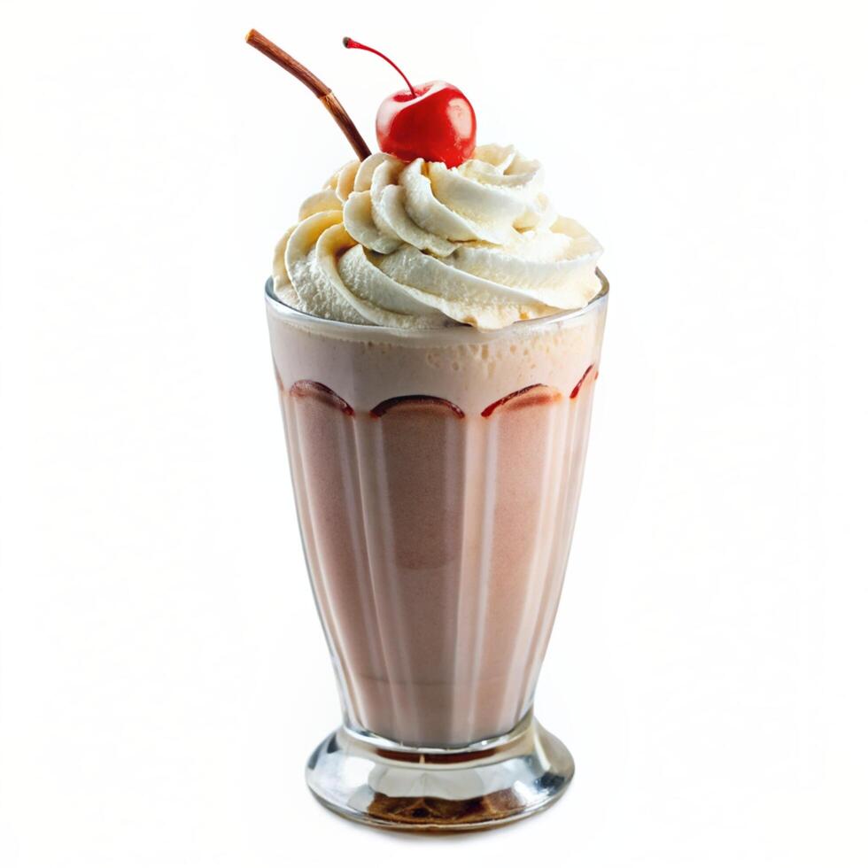 Chocolate milk shake isolated on a white background photo