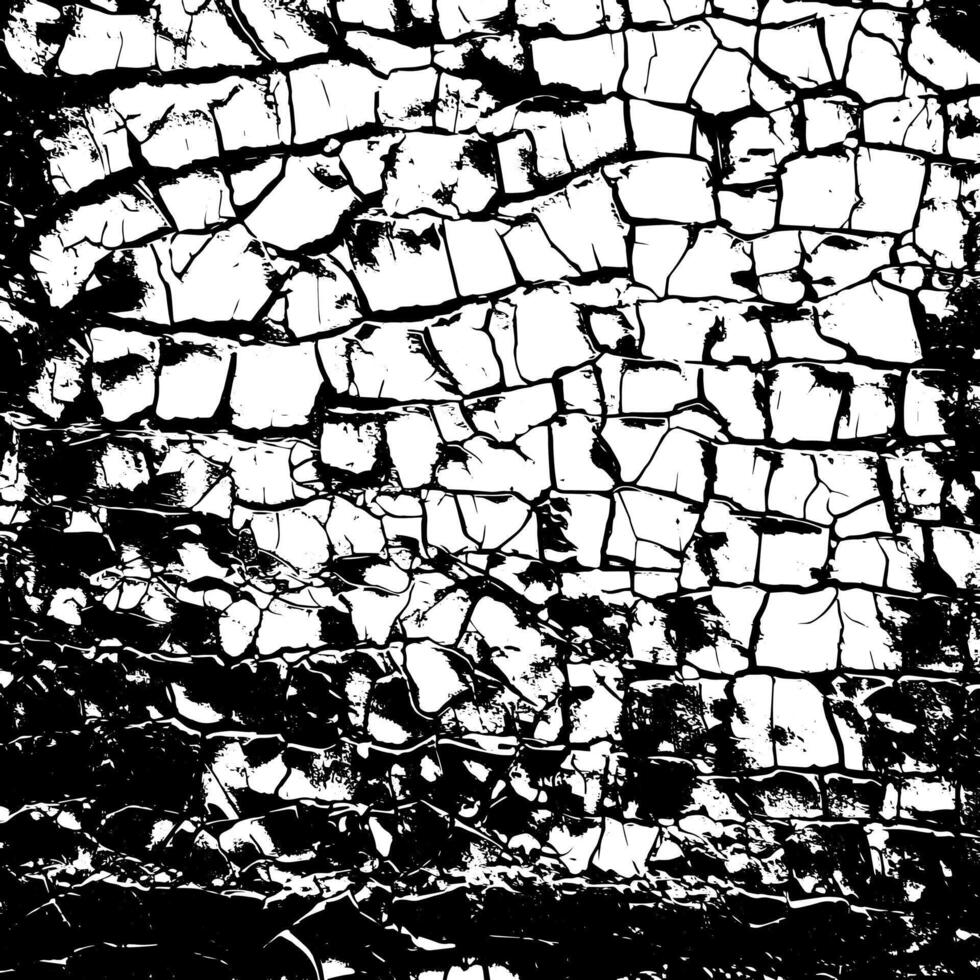 Rustic cracked texture with many cracks and scratches. Abstract background. Broken and damaged surface. vector
