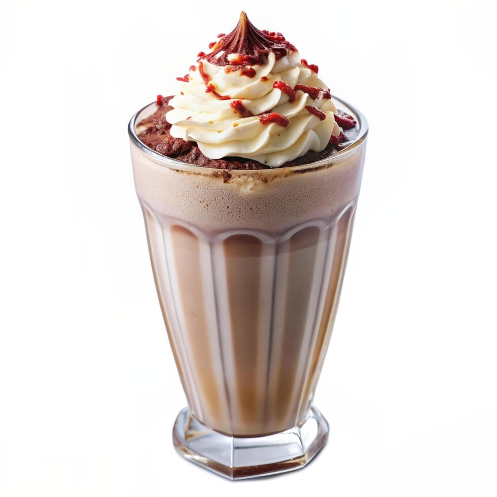 Chocolate milk shake isolated on a white background photo