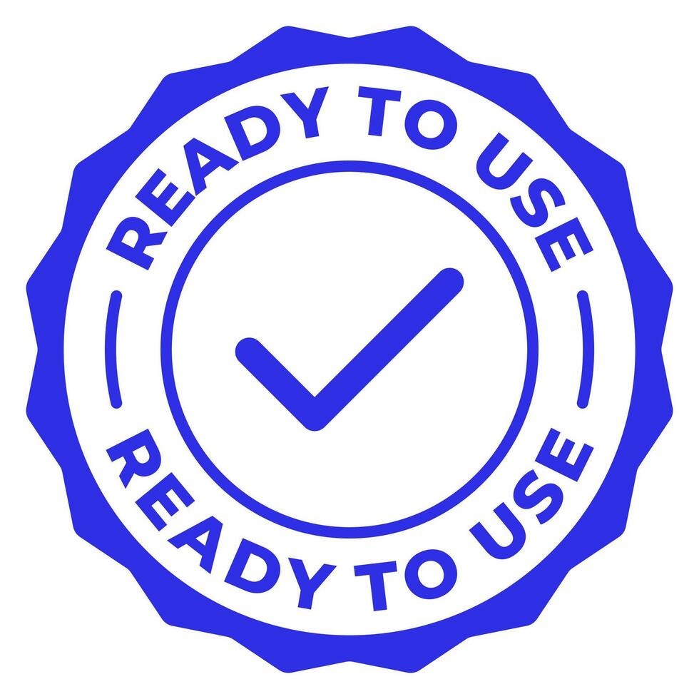 Ready to use seal. Ready to use food label. Easy to care illustration for product packaging logo, symbol, badge or emblem in black line circle design vector