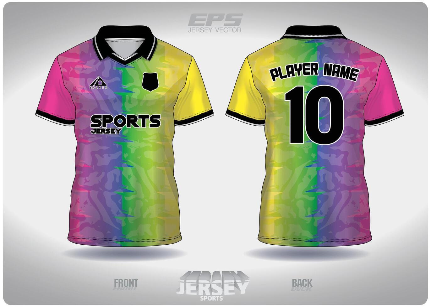 EPS jersey sports shirt .speckled rainbow pastel pattern design, illustration, textile background for V-neck poloshirt, football jersey poloshirt vector