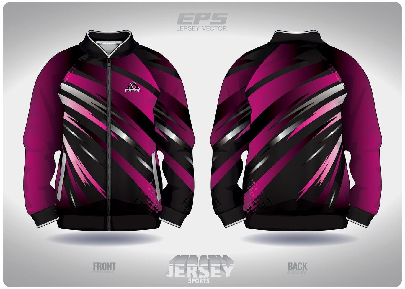 EPS jersey sports shirt .black pink vortex pattern design, illustration, textile background for sports long sleeve sweater vector