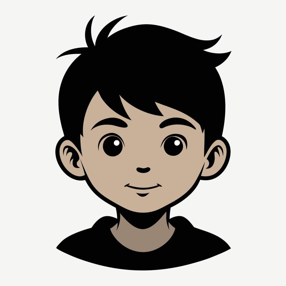 A Boy Happy Mode Emoji Style. Happy kids avatars. Cute children smiling, boy girl in rounds set. Illustration girl and boy avatar, happy kids, child happiness. Boy Happy Face illustration art. vector