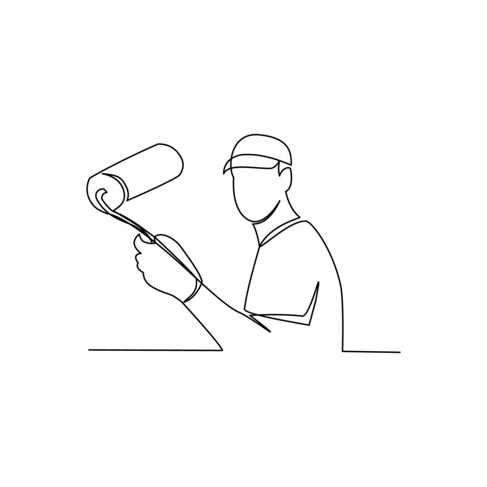 Decorator drawn in line art style vector