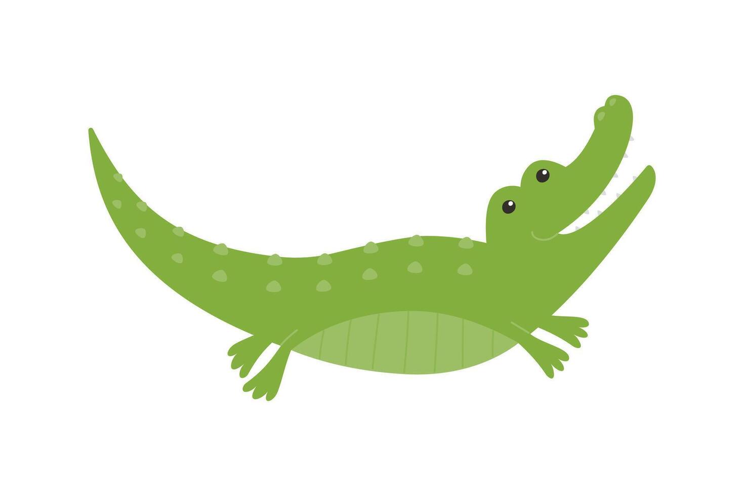 Cute crocodile isolated on a white background. vector