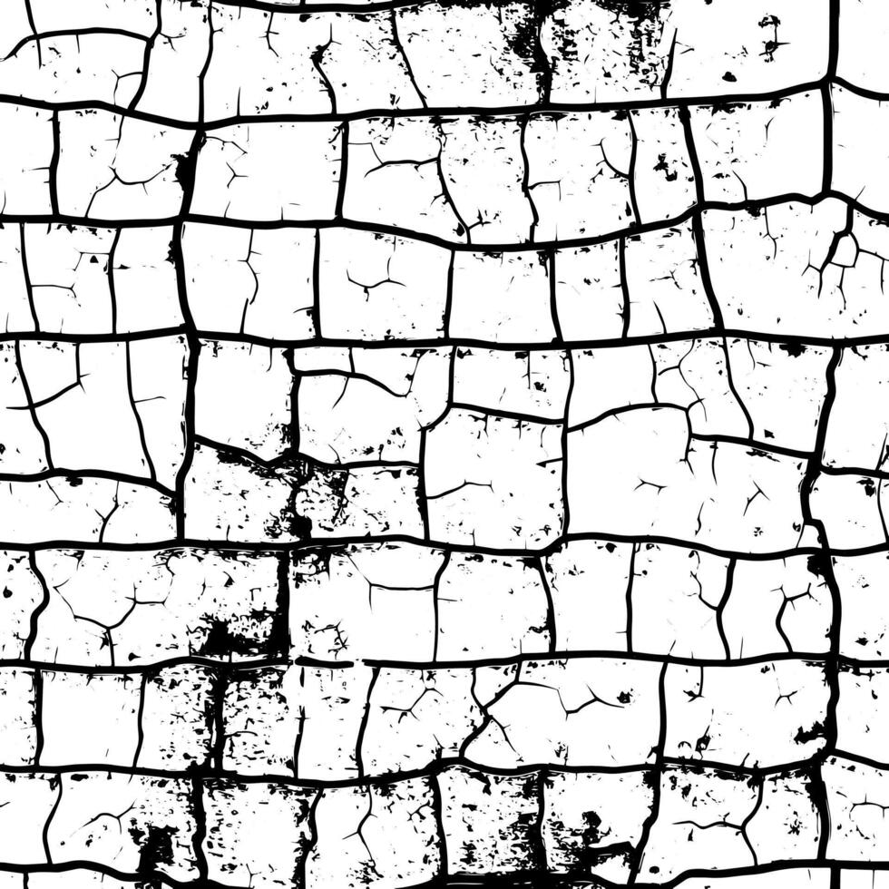 Rustic cracked texture with many cracks and scratches. Abstract background. Broken and damaged surface. vector