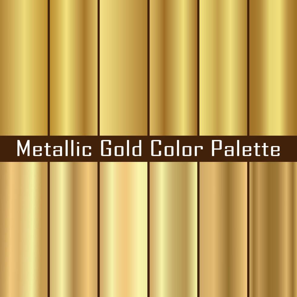 Metallic Gold Color Palette vector