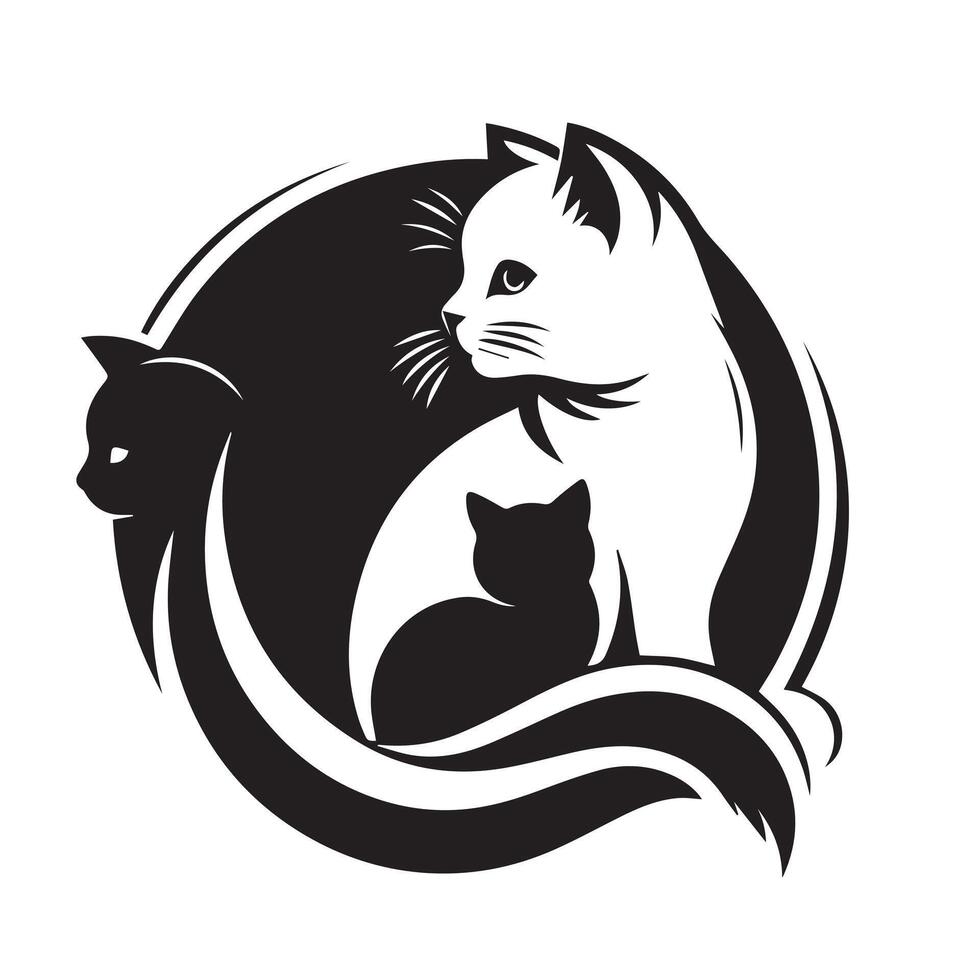 Cat Art Silhouette Illustrations vector