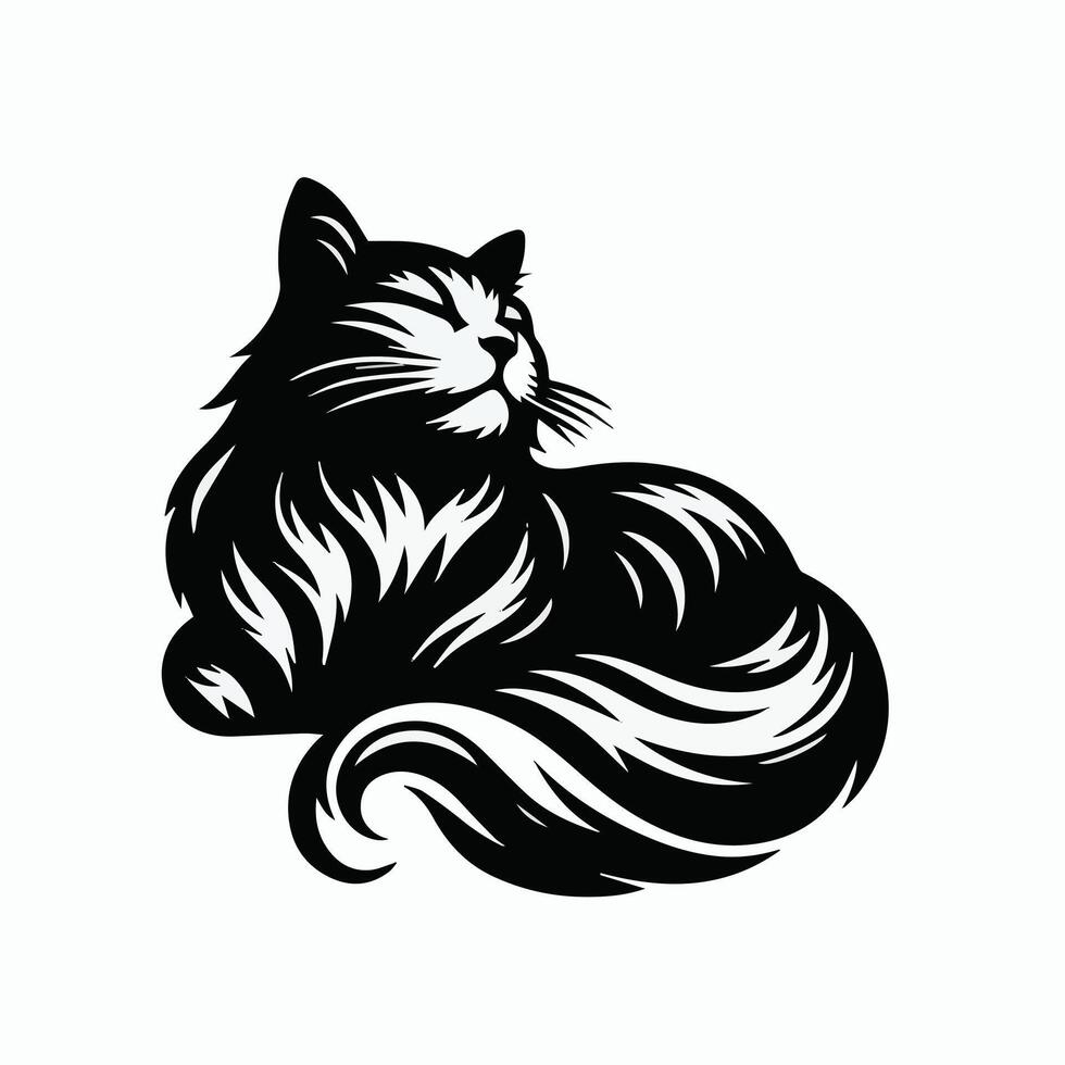 Cat Art Silhouette Illustrations vector