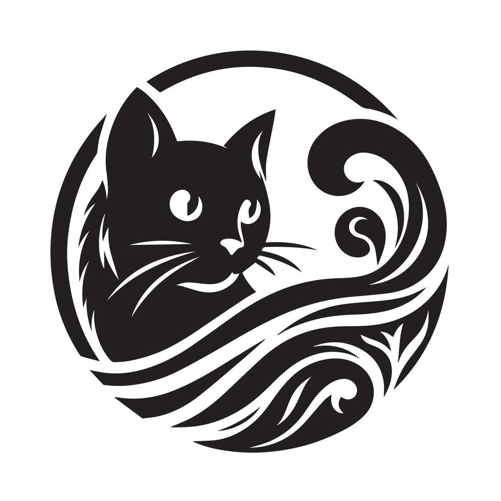 Cat Art Silhouette Illustrations vector