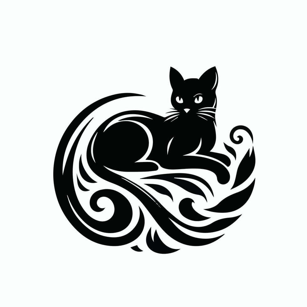 Cat Art Silhouette Illustrations vector