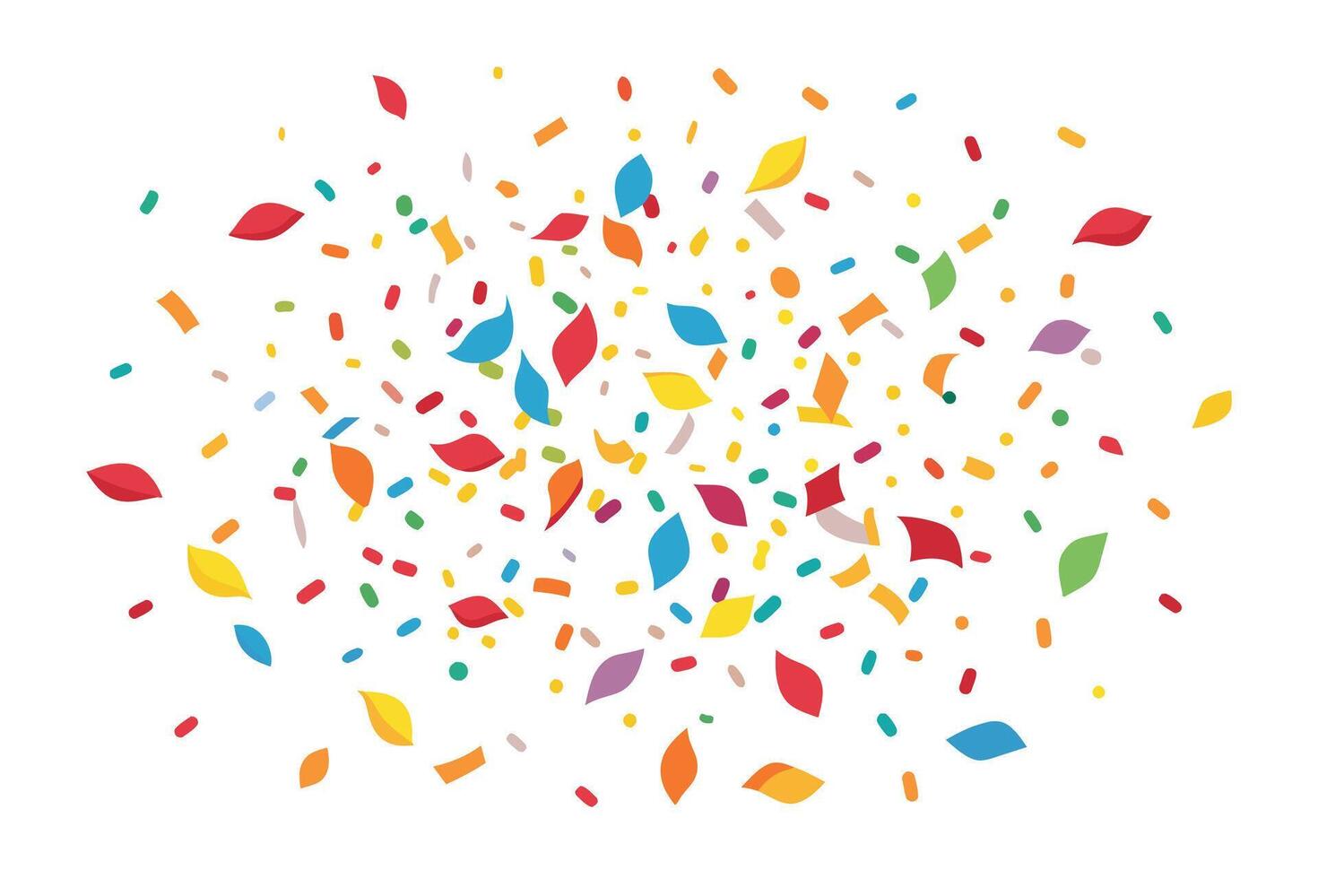 Colorful Confetti Falling On White Background vector