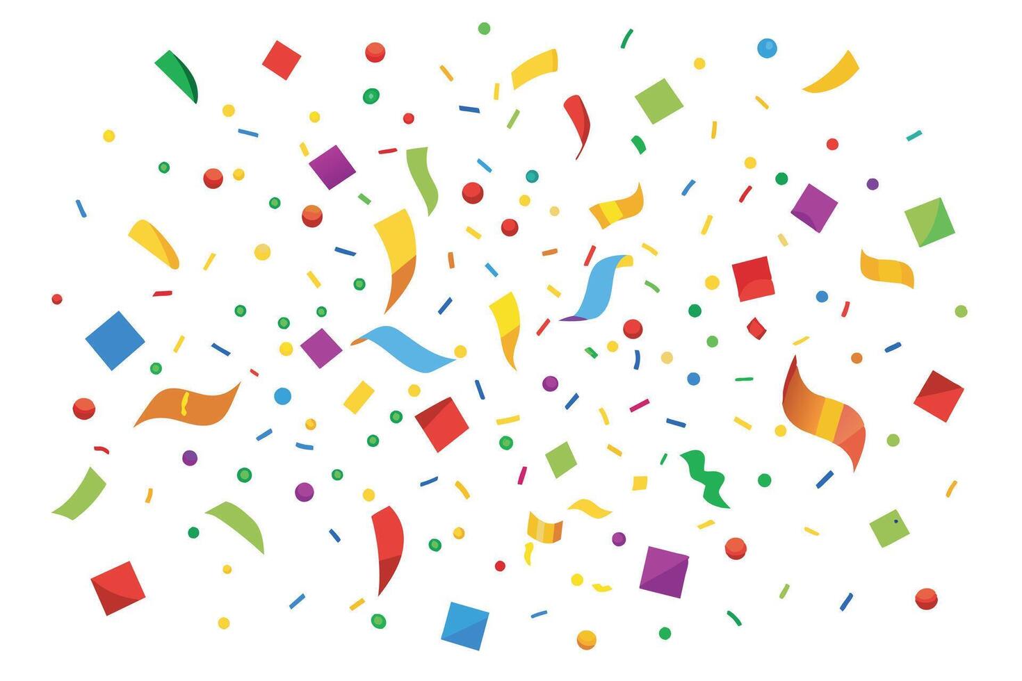 Colorful Confetti Falling Against White Background vector