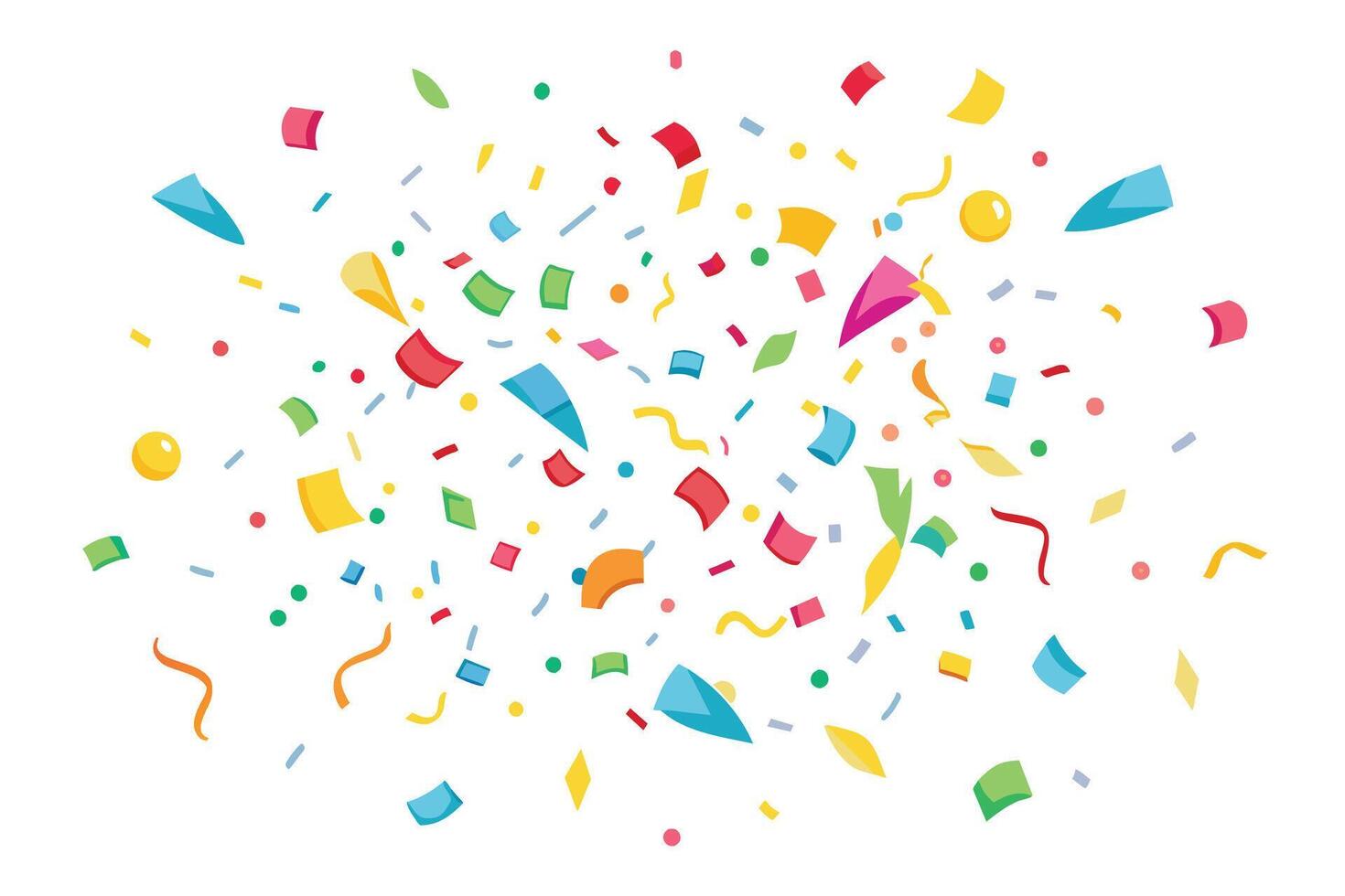Colorful Confetti Falling on White Background vector