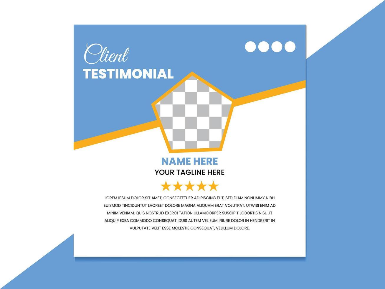 Square Size Client Testimonial Design vector