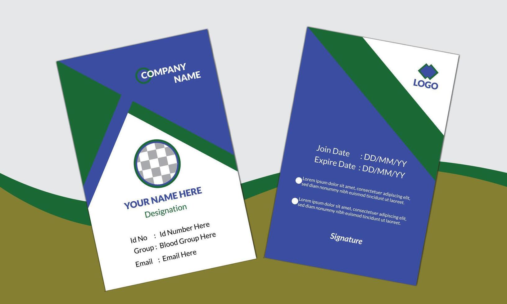 Modern Clean Id Card Design Template vector