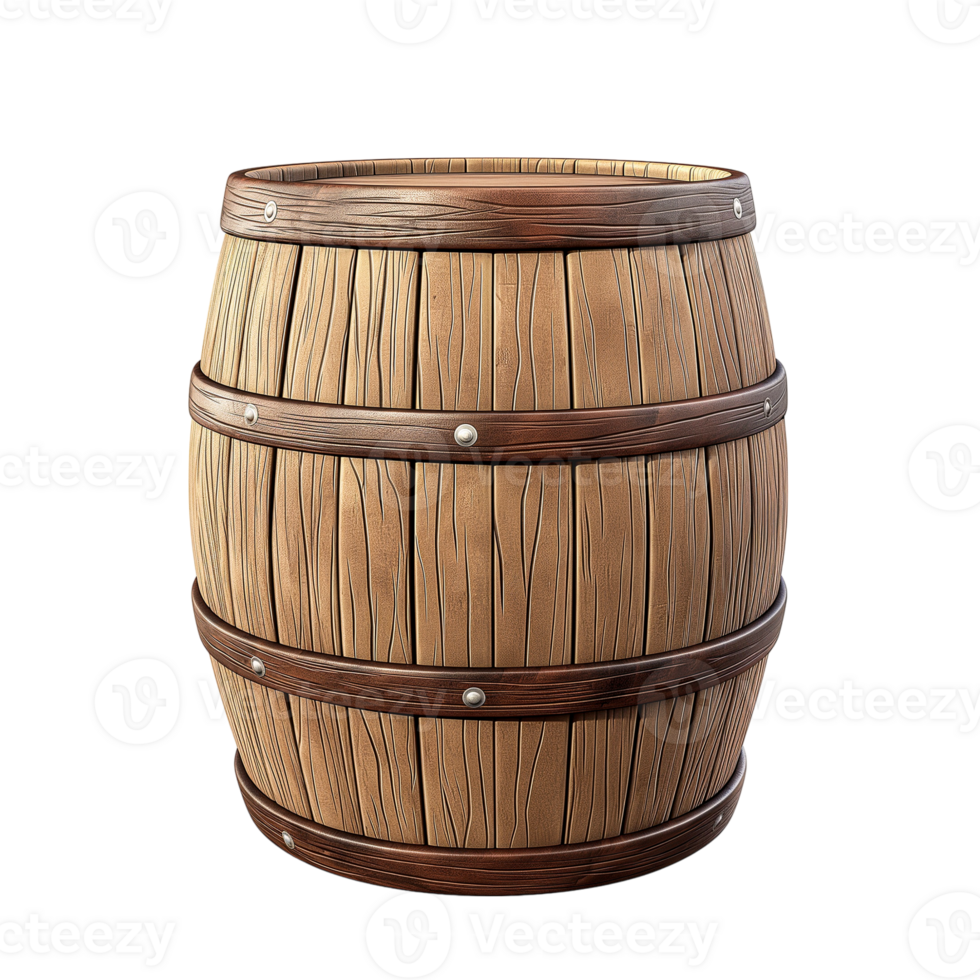 Wood 3d barrel no background png