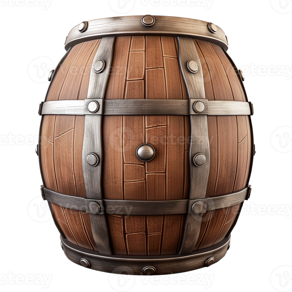 Wood 3d barrel no background png