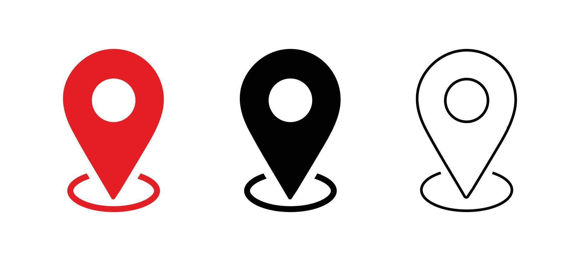 Location pointer sign illustration. Map direction marker vector