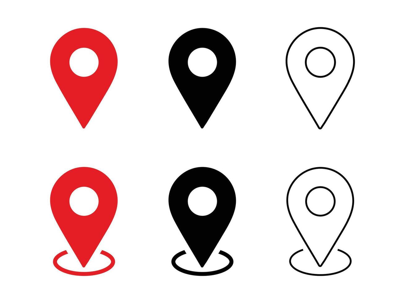 Location pointer sign illustration. Map direction marker vector