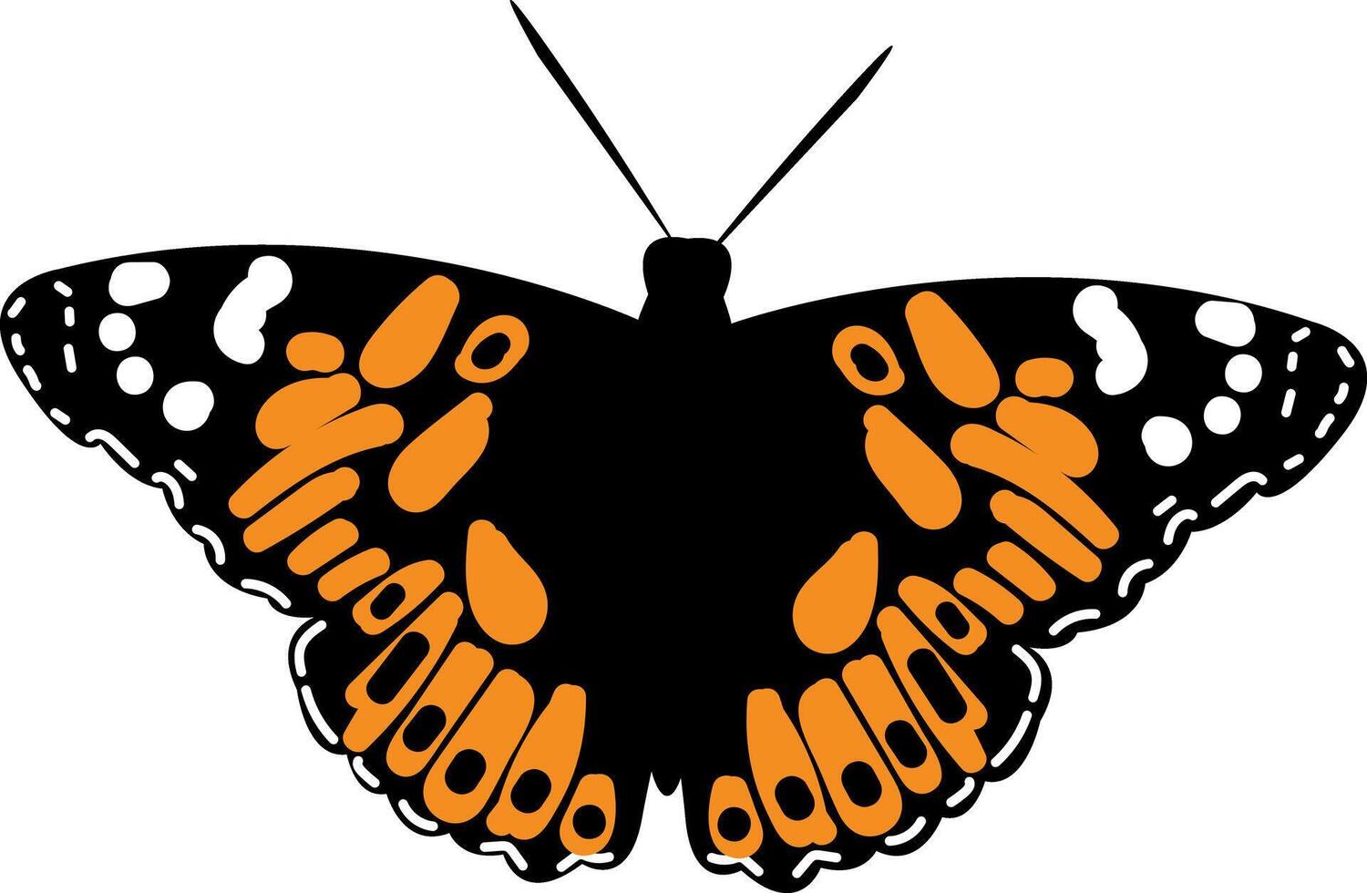 Black and Orange Painted Lady Butterfly on a White Background. Majestic Flying Insect. Wildlife in the Summer Garden. Nature Inspired Spring Design. illustration vector