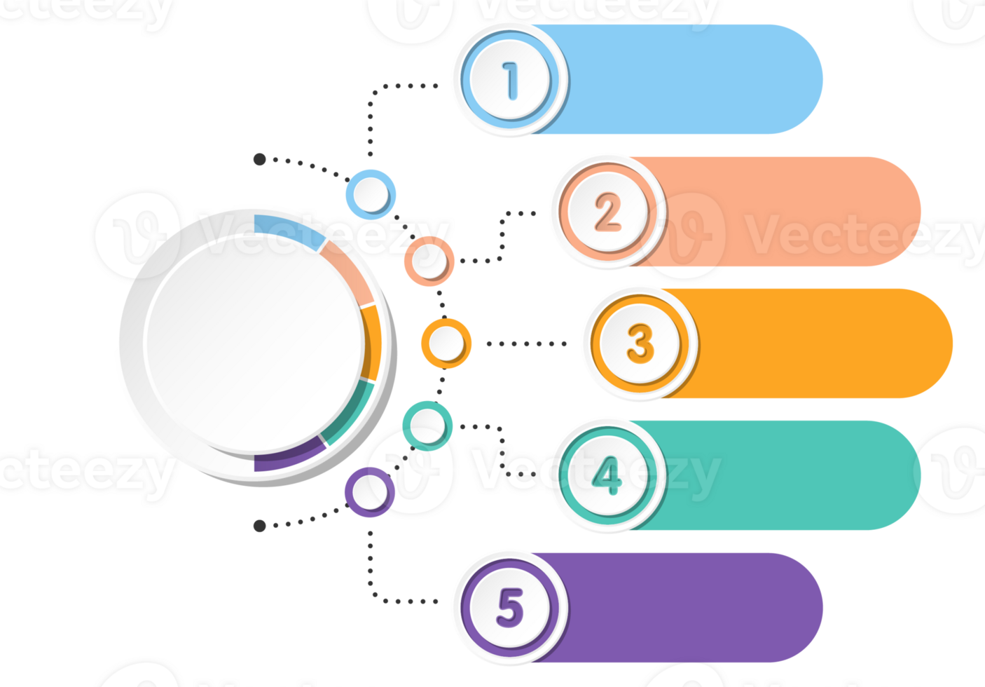 Infographic with 5 steps, process or options. png