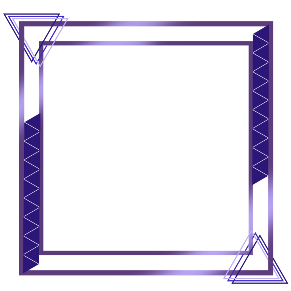 Purple Abstract Geometric Square Frame with Triangles png