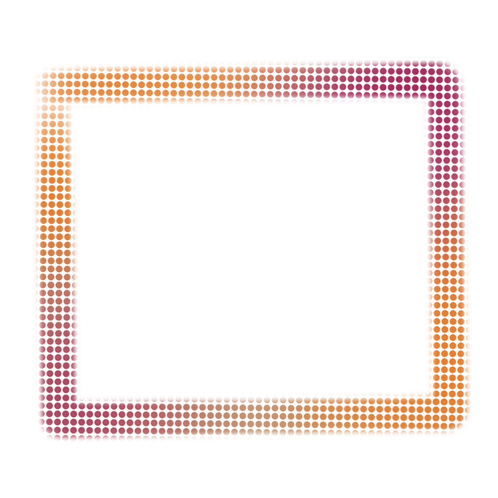 Orange and Pink Circle Pattern Square Frame on a Transparent Background ...