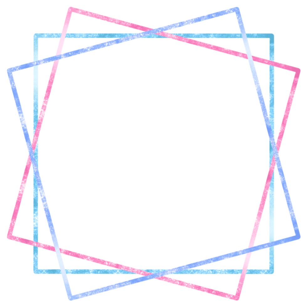 Pink and Blue Square Frame on a Transparent background png