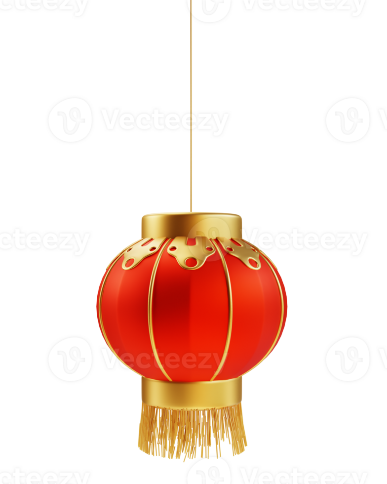 Happy chinese new year wealth and prosperity with chinese lanterns isolated on background. 3D Elements asian festival for banner, poster, flyers, greeting card. 3d rendering png
