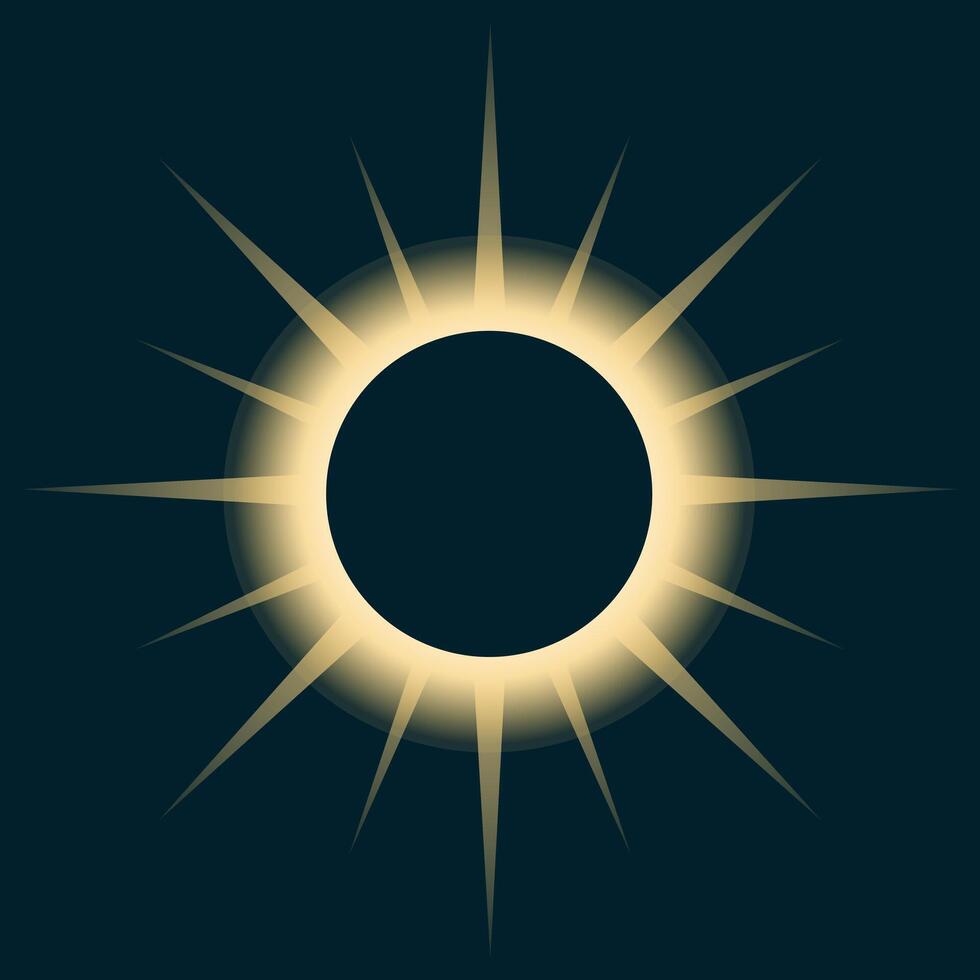 Illustration of total solar eclipse vector