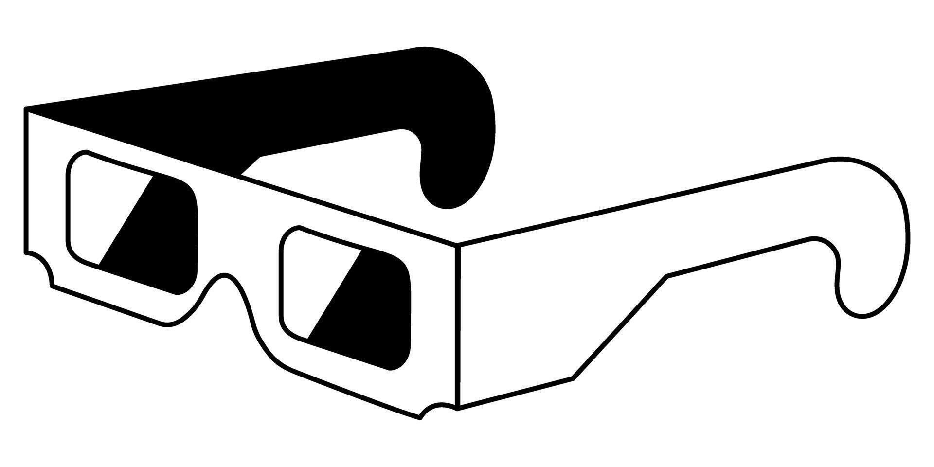 Eclipse glasses line icon isolated on white vector