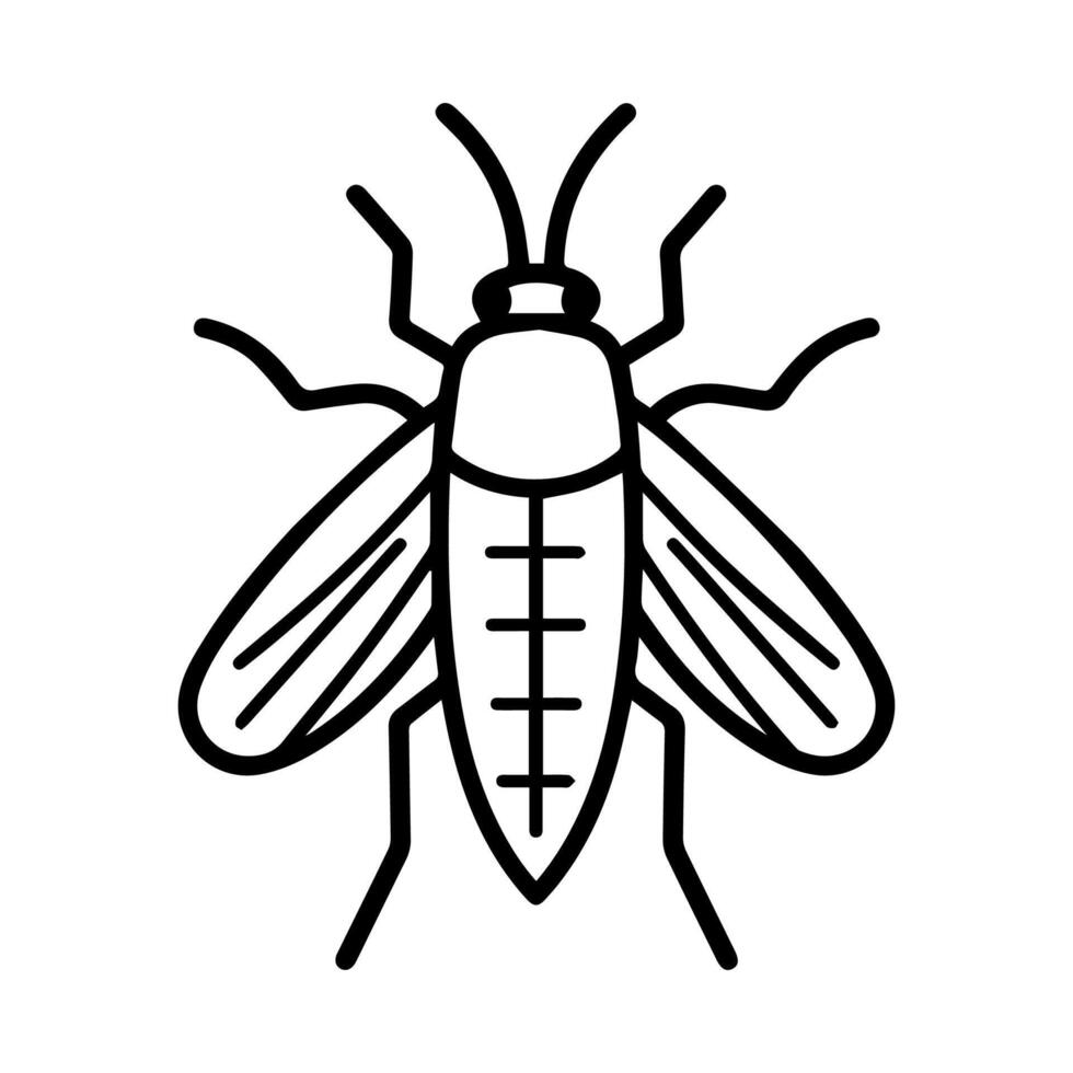 midge icon or modern line symbol. line art and icon design with bold outline. Black and white Pixel Perfect minimalistic symbol isolated white background. Silhouette simple thin sign vector
