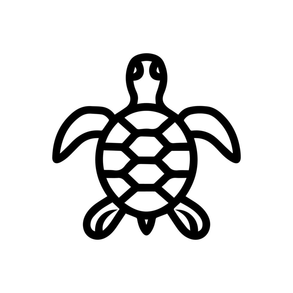 Turtle icon or modern line symbol. line art and icon design with bold outline. Black and white Pixel Perfect minimalistic symbol isolated white background. Silhouette simple thin sign vector