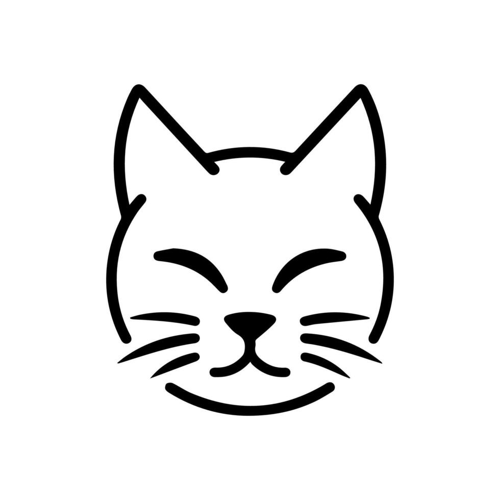 Cat icon or modern line symbol. line art and icon design with bold outline. Black and white Pixel Perfect minimalistic symbol isolated white background. Silhouette simple thin sign vector