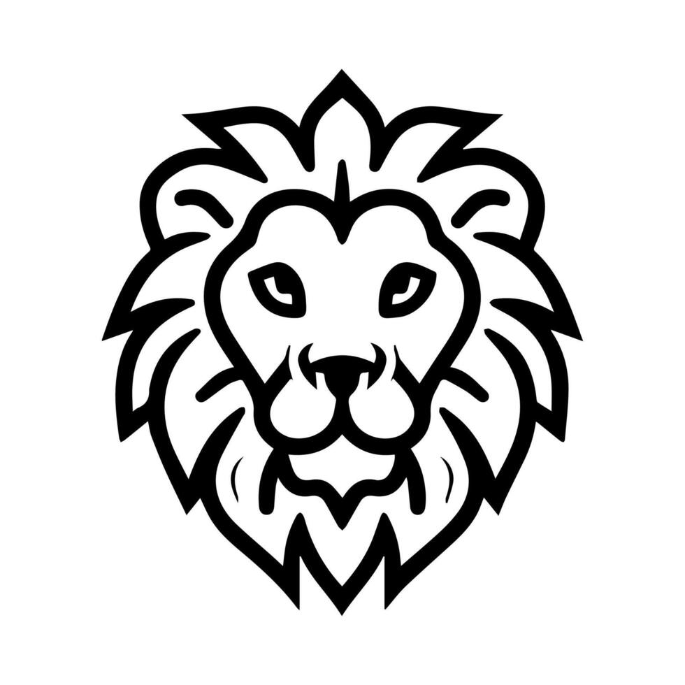 Lion icon or modern line symbol. line art and icon design with bold outline. Black and white Pixel Perfect minimalistic symbol isolated white background. Silhouette simple thin sign vector