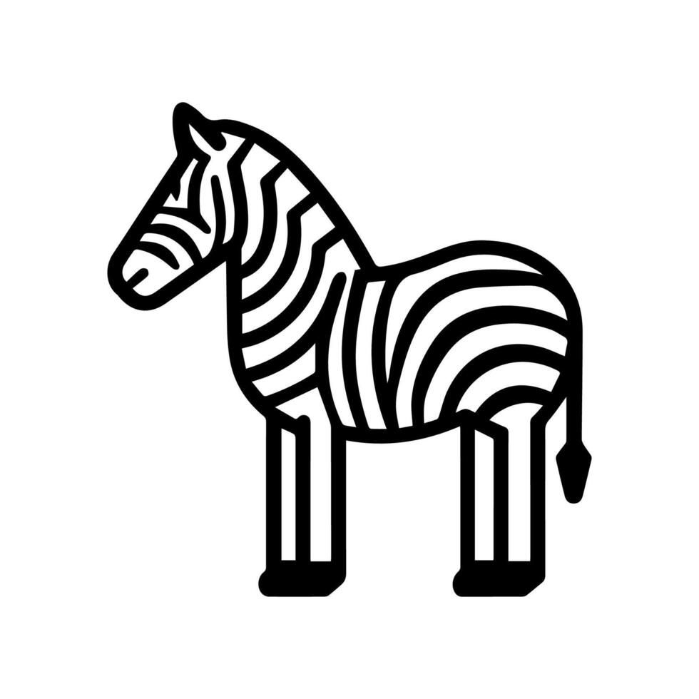 Zebra icon or modern line symbol. line art and icon design with bold outline. Black and white Pixel Perfect minimalistic symbol isolated white background. Silhouette simple thin sign vector