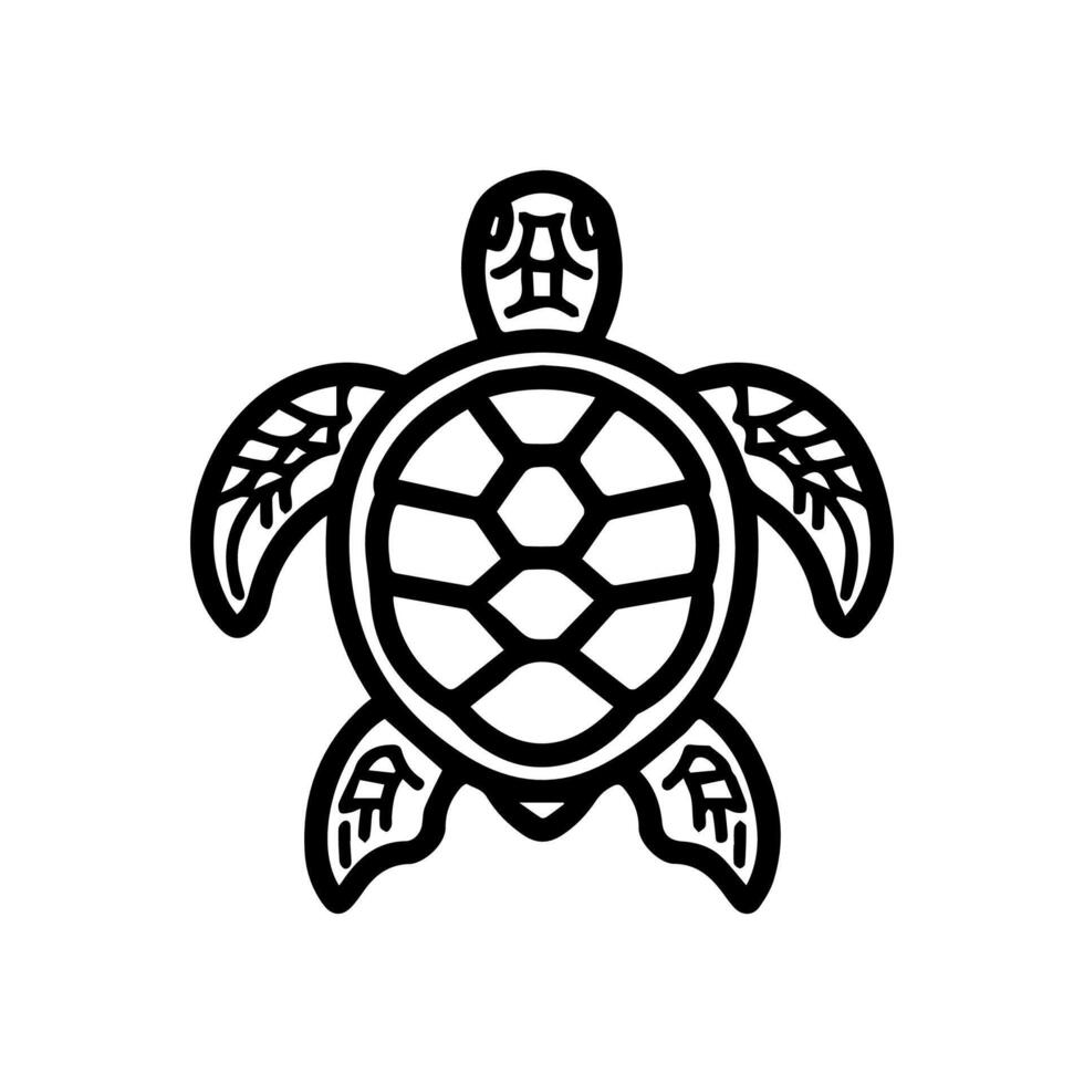 Turtle icon or modern line symbol. line art and icon design with bold outline. Black and white Pixel Perfect minimalistic symbol isolated white background. Silhouette simple thin sign vector
