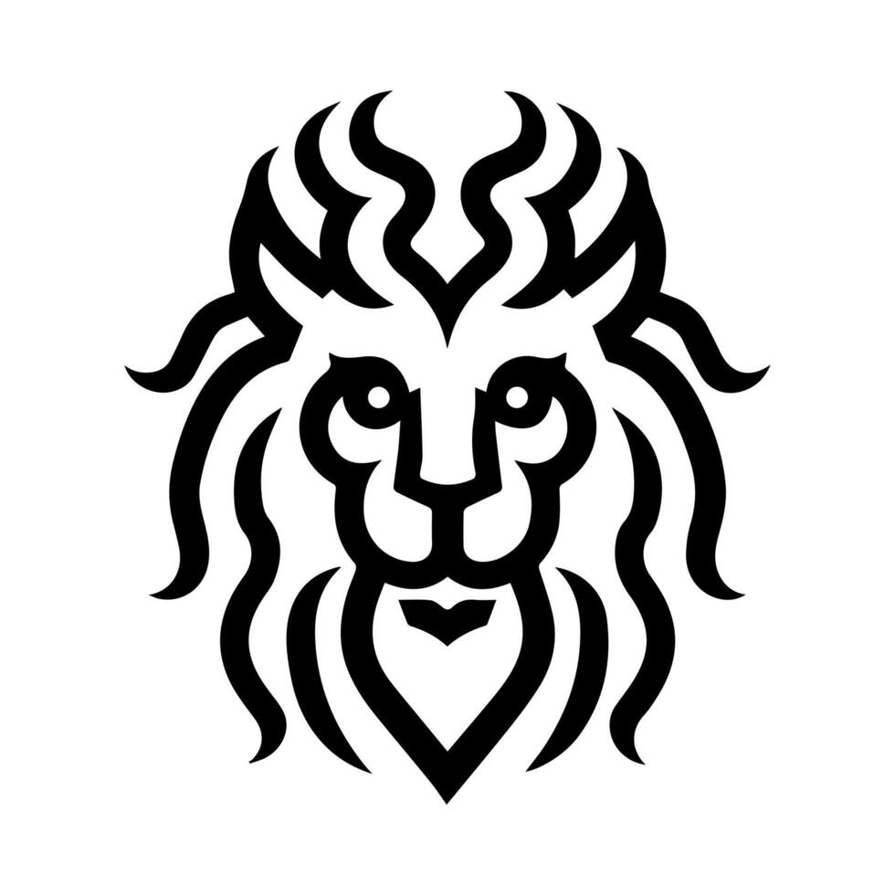 Manticore icon or modern line symbol. line art and icon design with bold outline. Black and white Pixel Perfect minimalistic symbol isolated white background. Silhouette simple thin sign vector