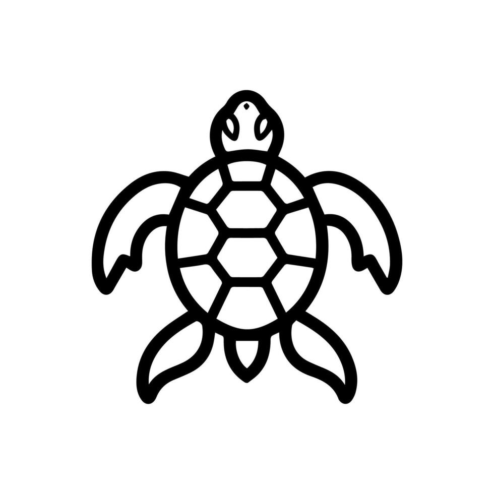 Turtle icon or modern line symbol. line art and icon design with bold outline. Black and white Pixel Perfect minimalistic symbol isolated white background. Silhouette simple thin sign vector