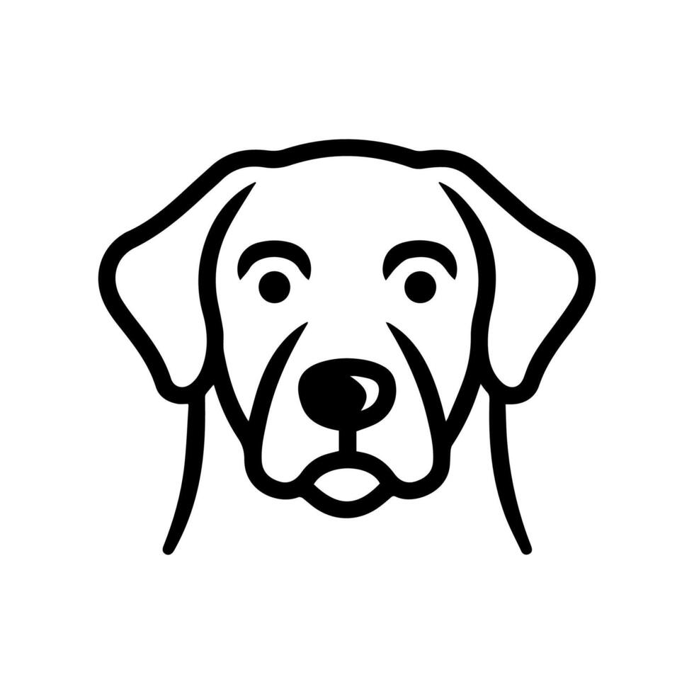 Dog icon or modern line symbol. line art and icon design with bold outline. Black and white Pixel Perfect minimalistic symbol isolated white background. Silhouette simple thin sign vector