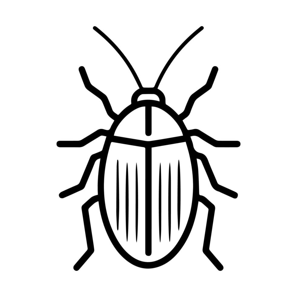 cockroach icon or modern line symbol. line art and icon design with bold outline. Black and white Pixel Perfect minimalistic symbol isolated white background. Silhouette simple thin sign vector