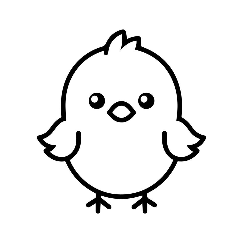 Chick icon or modern line symbol. line art and icon design with bold outline. Black and white Pixel Perfect minimalistic symbol isolated white background. Silhouette simple thin sign vector