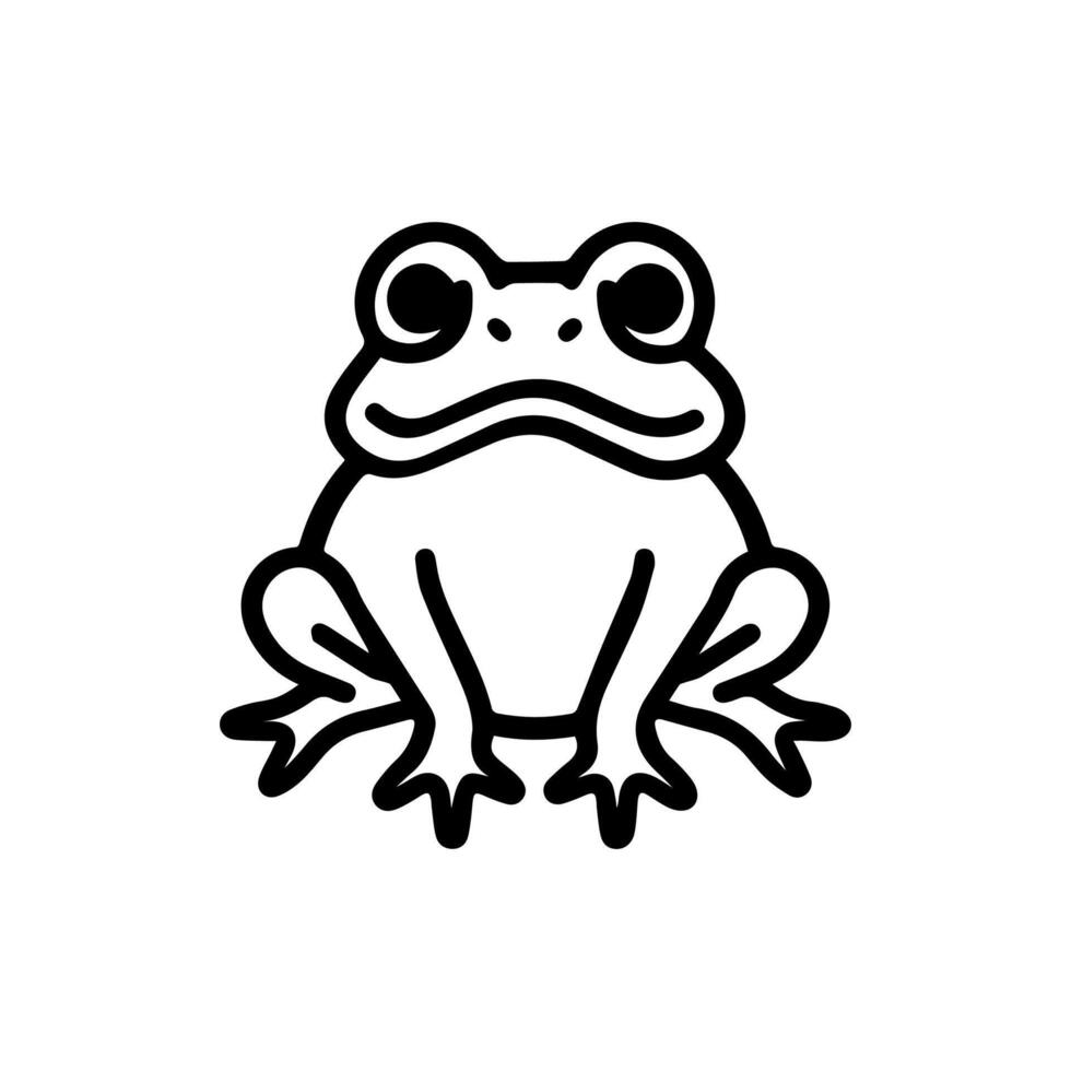 Frog icon or modern line symbol. line art and icon design with bold outline. Black and white Pixel Perfect minimalistic symbol isolated white background. Silhouette simple thin sign vector