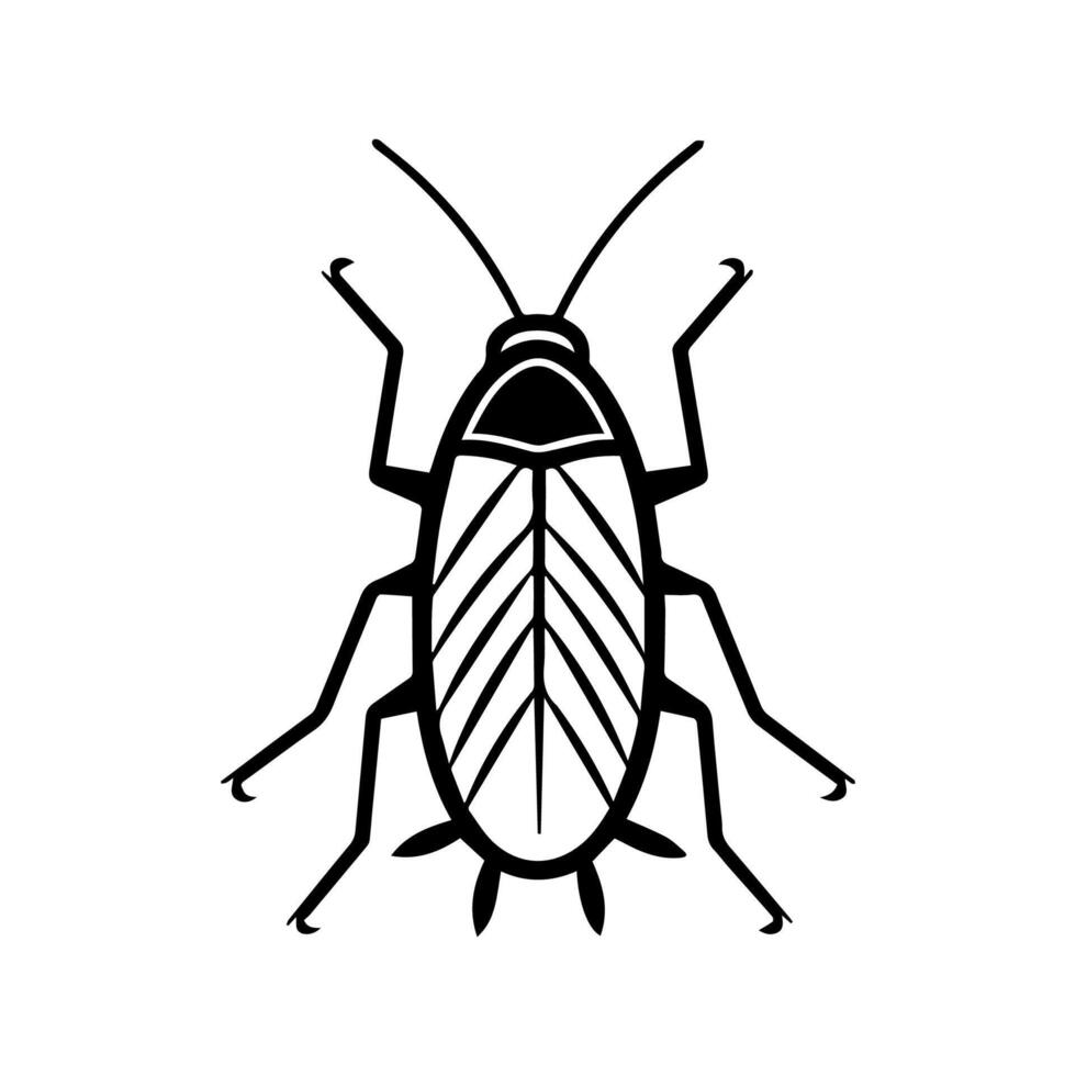 cockroach icon or modern line symbol. line art and icon design with bold outline. Black and white Pixel Perfect minimalistic symbol isolated white background. Silhouette simple thin sign vector