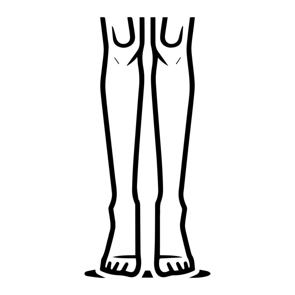 leg icon or modern line symbol. line art and icon design with bold outline. Black and white Pixel Perfect minimalistic symbol isolated white background. Silhouette simple thin sign vector