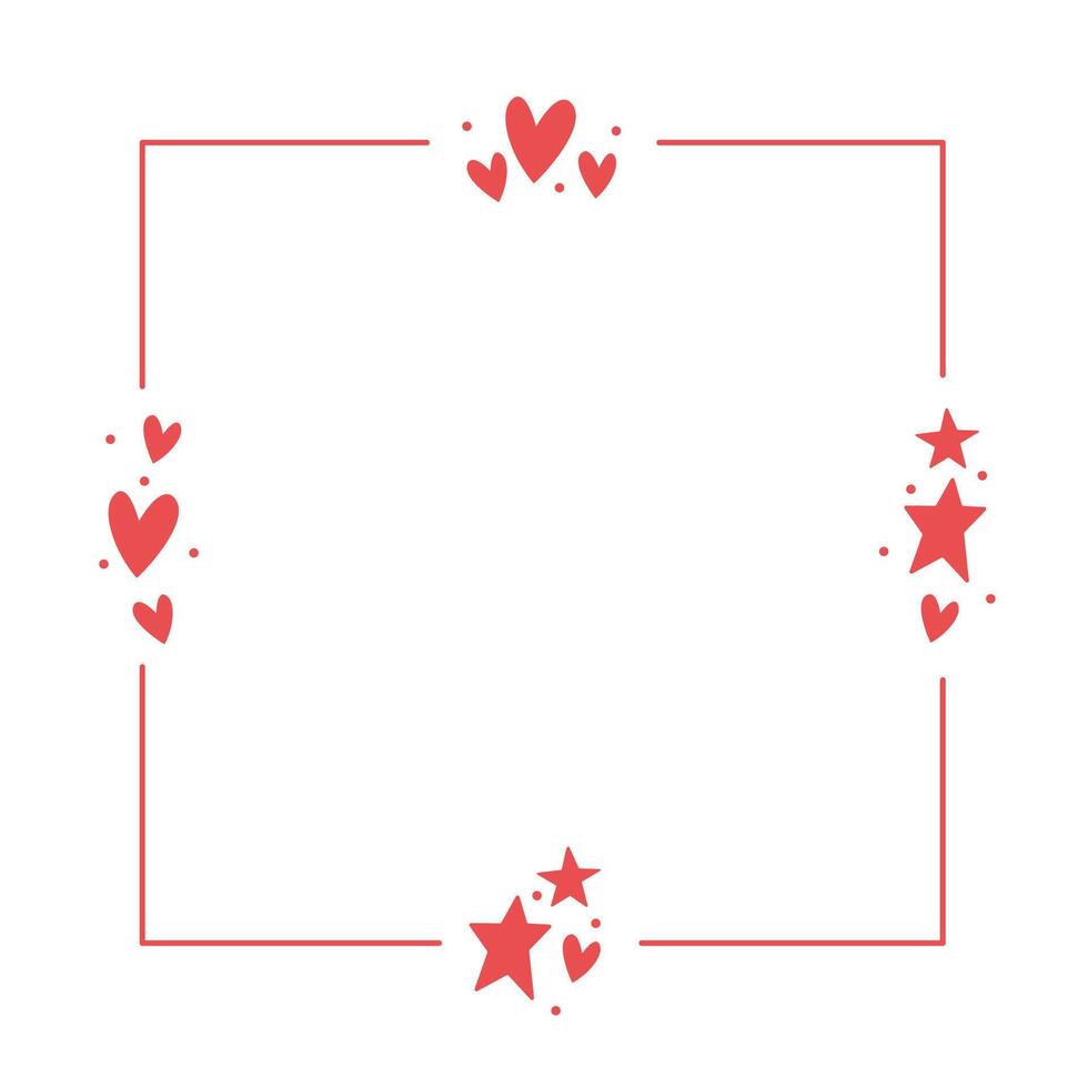 Frame with hearts. Valentine's Day rounded square background with heart icons. Love and romance. vector