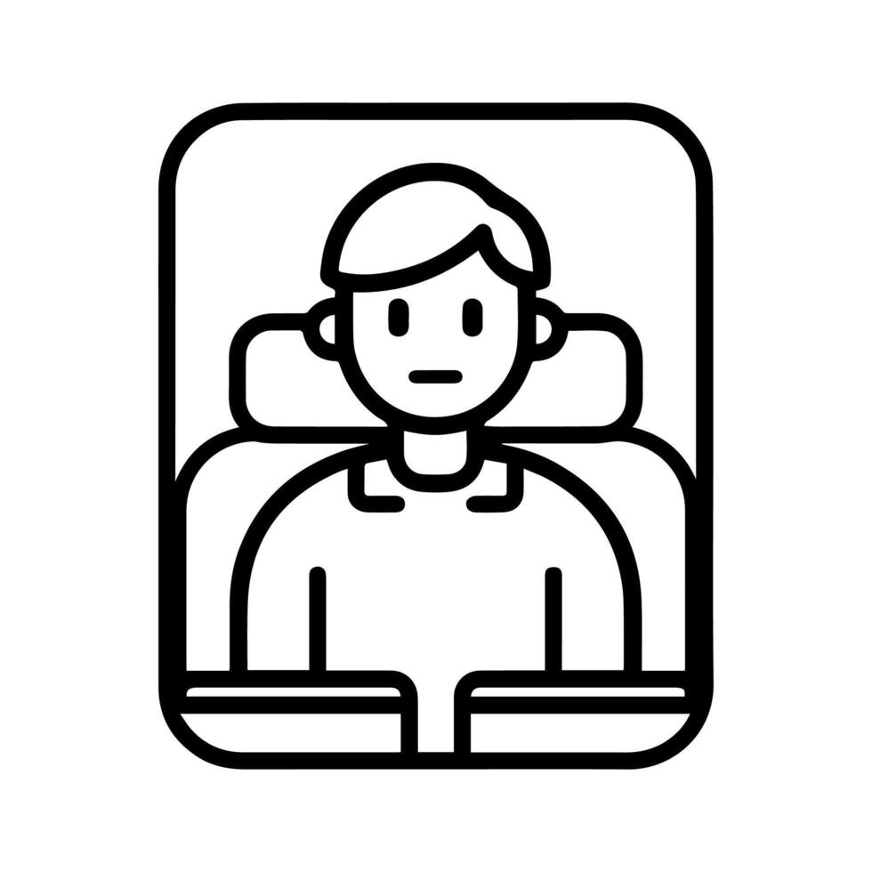 passenger icon or modern line symbol. line art and icon design with bold outline. Black and white Pixel Perfect minimalistic symbol isolated white background. Silhouette simple thin sign vector
