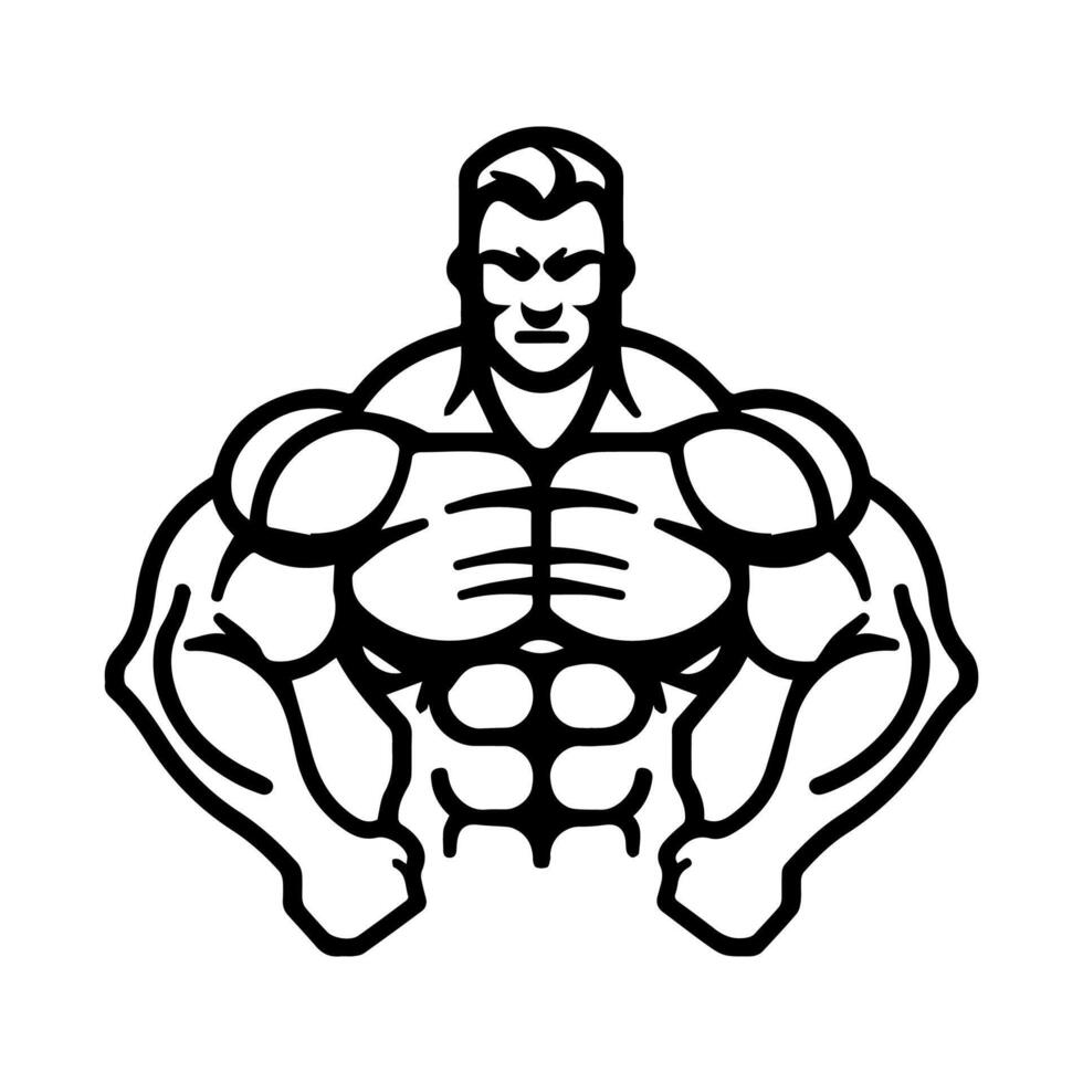 muscle icon or modern line symbol. line art and icon design with bold outline. Black and white Pixel Perfect minimalistic symbol isolated white background. Silhouette simple thin sign vector