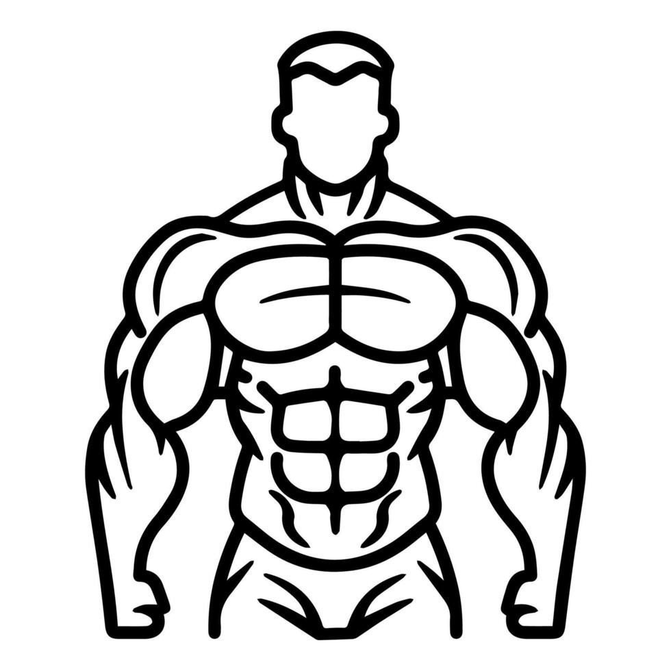 muscle icon or modern line symbol. line art and icon design with bold outline. Black and white Pixel Perfect minimalistic symbol isolated white background. Silhouette simple thin sign vector